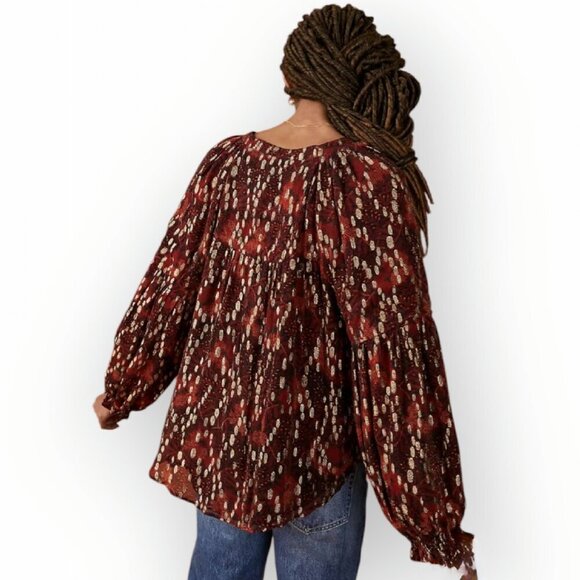 Anthropologie Jane Peasant Blouse XSP oversized whimsical size XSP EUC - Picture 3 of 14